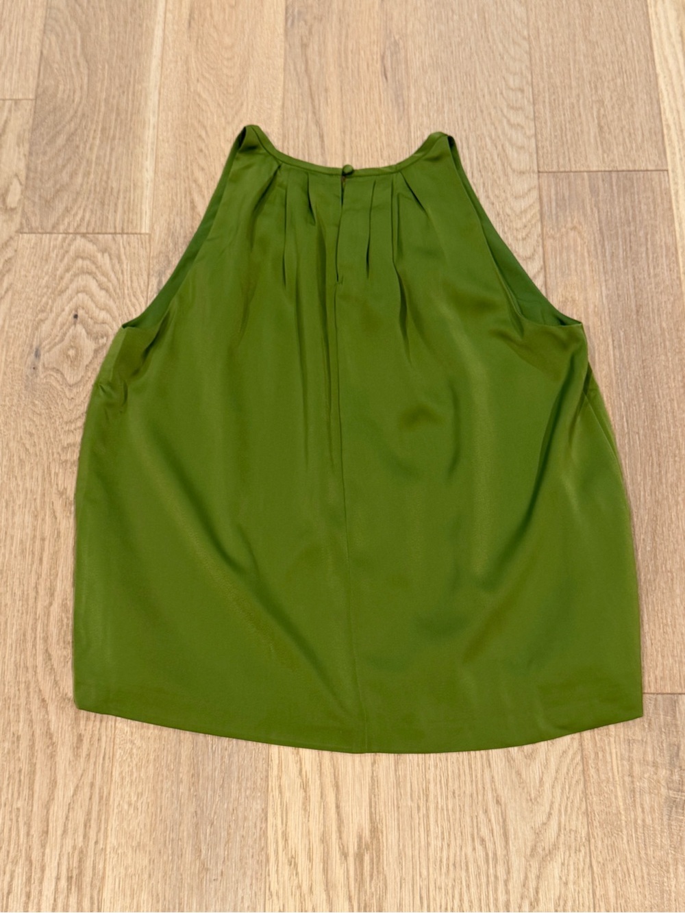 Banana Republic Olive Halter Pleated Silk-Feel Camisole